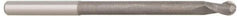 Accupro - 1/4" Diam, 1/2" LOC, 4 Flute Solid Carbide Ball End Mill - Uncoated, Single End, 4" OAL, 1/4" Shank Diam, Spiral Flute - Benchmark Tooling