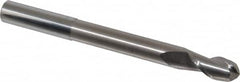 Accupro - 3/8" Diam, 3/4" LOC, 2 Flute Solid Carbide Ball End Mill - Uncoated, Single End, 4" OAL, 3/8" Shank Diam, Spiral Flute - Benchmark Tooling