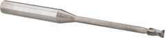 Accupro - 3mm, 8mm LOC, 6mm Shank Diam, 75mm OAL, 2 Flute, Solid Carbide Square End Mill - Single End, Uncoated, Spiral Flute, 40° Helix, Centercutting, Right Hand Cut, Right Hand Flute - Benchmark Tooling