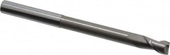 Accupro - 8mm, 14mm LOC, 8mm Shank Diam, 100mm OAL, 2 Flute, Solid Carbide Square End Mill - Single End, Uncoated, Spiral Flute, 40° Helix, Centercutting, Right Hand Cut, Right Hand Flute - Benchmark Tooling