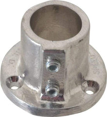 Hollaender - 1" Pipe, Base Flange, Aluminum Alloy Flange Pipe Rail Fitting - Bright Finish - Benchmark Tooling