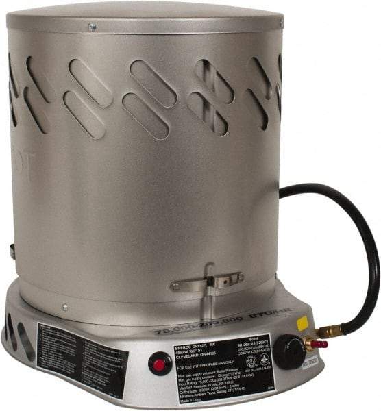 Heatstar - 75,000 to 200,000 BTU, Propane Convection Heater - 100 Lb Fuel Capacity, 15-1/4" Long x 18-1/4" Wide x 21-3/4" High - Benchmark Tooling