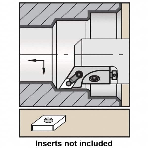 Kennametal - Series Kenloc, Right Hand, MDJN Toolholder Compatibility, DN.. Insert Compatibility, Indexable Turning Cartridge - Pin & Clamp Holding Method, 70mm OAL x 18mm OAW x 24.75mm OAH - Benchmark Tooling