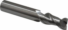 Kennametal - 1/2", 1" LOC, 1/2" Shank Diam, 3" OAL, 2 Flute, Solid Carbide Square End Mill - Single End, Uncoated, Spiral Flute, 45° Helix, Centercutting, Right Hand Cut, Right Hand Flute, Series AADF - Benchmark Tooling