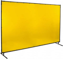 Steiner - 10 Ft. Wide x 6 Ft. High x 3/4 Inch Thick, 14 mil Thick Transparent Vinyl Portable Welding Screen Kit - Yellow - Benchmark Tooling