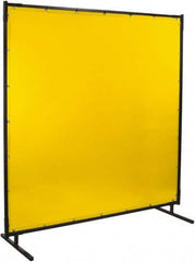 Steiner - 6 Ft. Wide x 6 Ft. High x 1 Inch Thick, 14 mil Thick Transparent Vinyl Portable Welding Screen Kit - Yellow - Benchmark Tooling