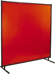 Steiner - 6 Ft. Wide x 6 Ft. High x 1 Inch Thick, 14 mil Thick Transparent Vinyl Portable Welding Screen Kit - Orange - Benchmark Tooling