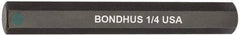 Bondhus - 1/4" Hex Drive Bit - 2" OAL - Benchmark Tooling