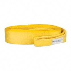 Value Collection - 30' Long x 4" Wide, 35,000 Lb Basket Capacity, 1 Ply, Polyester Web Sling - Yellow - Benchmark Tooling