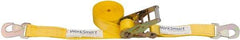 Value Collection - 27' Long x 2" Wide, 3,300 Lb Basket Capacity, 1,600 Lb Vertical Capacity, 1 Ply, Polyester Web Sling - Yellow - Benchmark Tooling