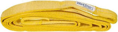 Value Collection - 20' Long x 3" Wide, 27,000 Lb Basket Capacity, 1 Ply, Polyester Web Sling - Yellow - Benchmark Tooling