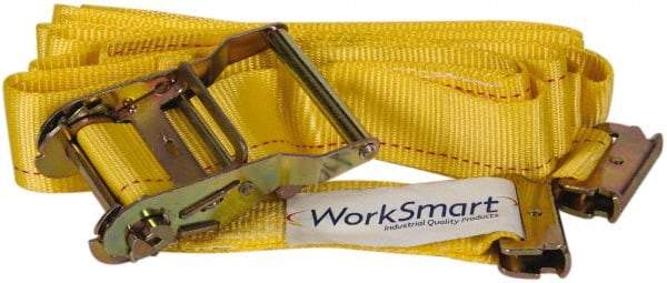 Value Collection - 20' Long x 2" Wide, 1 Ply, Polyester Web Sling - Yellow - Benchmark Tooling