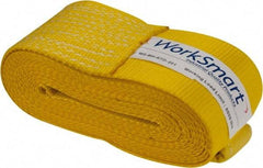 Value Collection - 27' Long x 4" Wide, 1 Ply, Polyester Web Sling - Yellow - Benchmark Tooling