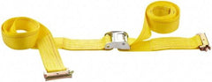 Value Collection - 16' Long x 2" Wide, 1 Ply, Polyester Web Sling - Yellow - Benchmark Tooling