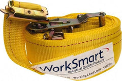 Value Collection - 16' Long x 2" Wide, 1 Ply, Polyester Web Sling - Yellow - Benchmark Tooling