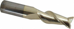 Accupro - 5/8", 1-5/8" LOC, 5/8" Shank Diam, 3-1/2" OAL, 2 Flute, Solid Carbide Square End Mill - Single End, ZrN Finish, Spiral Flute, Variable° Helix, Centercutting, Right Hand Cut, Right Hand Flute - Benchmark Tooling