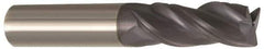 Accupro - 5/8", 3 Flute, Single End, Solid Carbide, 0.0300 - 0.0350" Corner Radius End Mill - 3" OAL, Right Hand Flute, 3/4" LOC, Right Hand Cut - Benchmark Tooling