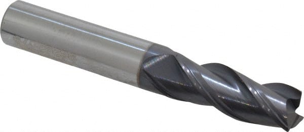 Accupro - 3/8" Diam 3 Flute Solid Carbide 0.015 to 0.020" Corner Radius End Mill - Benchmark Tooling