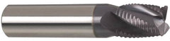 Accupro - 5/16" Diam, Fine Pitch, 1-1/8" LOC, 4 Flute Solid Carbide Roughing Square End Mill - AlTiN Finish, 3" OAL, 5/16" Shank Diam, Single End, Centercutting, 30° Helix - Benchmark Tooling