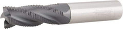 Accupro - 1/2" Diam, Fine Pitch, 1-1/4" LOC, 4 Flute Solid Carbide Roughing Square End Mill - AlTiN Finish, 3" OAL, 1/2" Shank Diam, Single End, 30° Helix - Benchmark Tooling