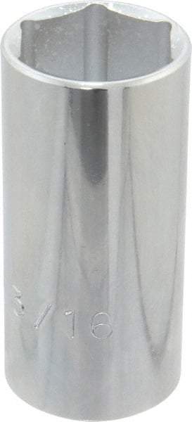 Proto - 1-3/16", 1/2" Drive, Deep Hand Socket - 6 Points, 3-1/4" OAL, Chrome Finish - Benchmark Tooling