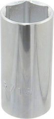 Proto - 1-3/16", 1/2" Drive, Deep Hand Socket - 6 Points, 3-1/4" OAL, Chrome Finish - Benchmark Tooling