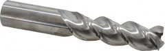 Niagara Cutter - 1", 3-1/4" LOC, 1" Shank Diam, 6" OAL, 3 Flute, Solid Carbide Square End Mill - Single End, Uncoated, Spiral Flute, 45° Helix, Centercutting, Right Hand Cut, Right Hand Flute, Series A345 - Benchmark Tooling