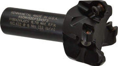 Kennametal - 47° Lead Angle, 1.8560" Max Cut Diam, 1-1/2" Min Cut Diam, 0.138" Max Depth of Cut, Indexable Chamfer & Angle End Mill - 4 Inserts, OF.T 53AF.N.. Insert Style, 77.4mm OAL, Straight Shank - Benchmark Tooling