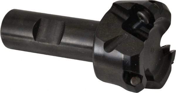 Kennametal - 47° Lead Angle, 1.8560" Max Cut Diam, 1-1/2" Min Cut Diam, 0.138" Max Depth of Cut, Indexable Chamfer & Angle End Mill - 3 Inserts, OF.T 53AF.N.. Insert Style, 77.4mm OAL, Straight Shank - Benchmark Tooling
