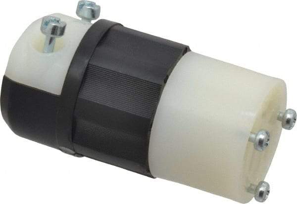 Leviton - 125 VAC, 15 Amp, 5-15R NEMA, Straight, Self Grounding, Industrial Grade Connector - 2 Pole, 3 Wire, 1 Phase, Nylon, Black, White - Benchmark Tooling