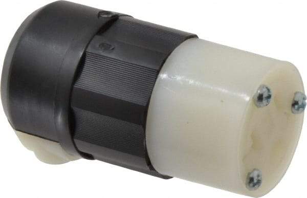 Leviton - 125 VAC, 20 Amp, 5-20R NEMA, Straight, Self Grounding, Industrial Grade Connector - 2 Pole, 3 Wire, 1 Phase, Nylon, Black, White - Benchmark Tooling