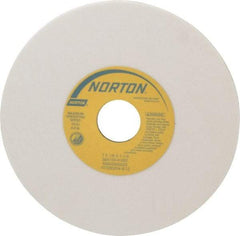 Norton - 7" Diam x 1-1/4" Hole x 1/8" Thick, K Hardness, 100 Grit Surface Grinding Wheel - Aluminum Oxide, Type 1, Fine Grade, 3,550 Max RPM, Vitrified Bond, No Recess - Benchmark Tooling