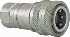 Parker - 1/4 NPTF Steel Hydraulic Hose Female Pipe Thread Coupler - 5,000 psi - Benchmark Tooling