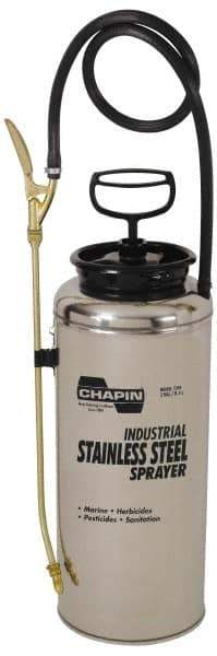 Chapin - 3 Gal Garden Hand Sprayer - Stainless Steel Tank, Wide Mouth, Reinforced Hose, For Industrial Applications - Benchmark Tooling