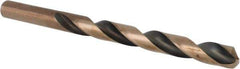 Made in USA - 5/16" 135° High Speed Steel Jobber Drill - Oxide/Gold Finish, Right Hand Cut, Spiral Flute, Straight Shank, 4-1/2" OAL, Split Point - Benchmark Tooling
