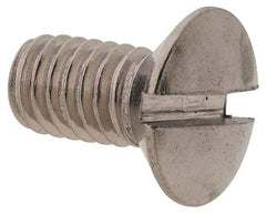 Value Collection - M4x0.70 Metric Coarse, 8mm OAL Slotted Drive Machine Screw - Oval Head, Grade 18-8 & A2 Stainless Steel, Uncoated, Without Washer - Benchmark Tooling