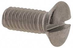 Value Collection - M4x0.70 Metric Coarse, 10mm OAL Slotted Drive Machine Screw - Oval Head, Grade 18-8 & A2 Stainless Steel, Uncoated, Without Washer - Benchmark Tooling