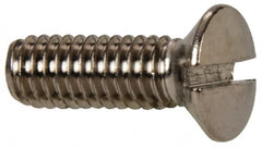 Value Collection - M4x0.70 Metric Coarse, 12mm OAL Slotted Drive Machine Screw - Oval Head, Grade 18-8 & A2 Stainless Steel, Uncoated, Without Washer - Benchmark Tooling