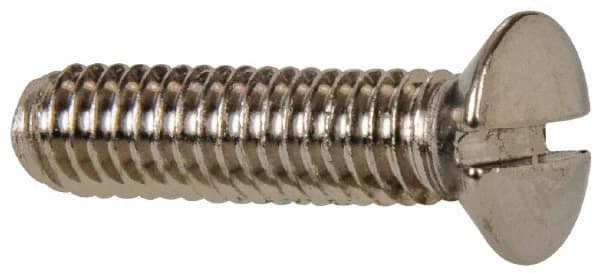 Value Collection - M4x0.70 Metric Coarse, 16mm OAL Slotted Drive Machine Screw - Oval Head, Grade 18-8 & A2 Stainless Steel, Uncoated, Without Washer - Benchmark Tooling
