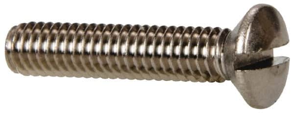 Value Collection - M4x0.70 Metric Coarse, 20mm OAL Slotted Drive Machine Screw - Oval Head, Grade 18-8 & A2 Stainless Steel, Uncoated, Without Washer - Benchmark Tooling