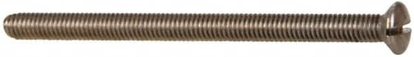 Value Collection - M4x0.70 Metric Coarse, 60mm OAL Slotted Drive Machine Screw - Oval Head, Grade 18-8 & A2 Stainless Steel, Uncoated, Without Washer - Benchmark Tooling