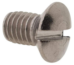 Value Collection - M5x0.80 Metric Coarse, 8mm OAL Slotted Drive Machine Screw - Oval Head, Grade 18-8 & A2 Stainless Steel, Uncoated, Without Washer - Benchmark Tooling