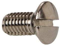 Value Collection - M5x0.80 Metric Coarse, 10mm OAL Slotted Drive Machine Screw - Oval Head, Grade 18-8 & A2 Stainless Steel, Uncoated, Without Washer - Benchmark Tooling