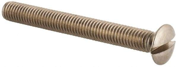Value Collection - M5x0.80 Metric Coarse, 45mm OAL Slotted Drive Machine Screw - Oval Head, Grade 18-8 & A2 Stainless Steel, Uncoated, Without Washer - Benchmark Tooling
