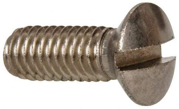 Value Collection - M6x1.00 Metric Coarse, 16mm OAL Slotted Drive Machine Screw - Oval Head, Grade 18-8 & A2 Stainless Steel, Uncoated, Without Washer - Benchmark Tooling