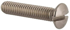 Value Collection - M6x1.00 Metric Coarse, 30mm OAL Slotted Drive Machine Screw - Oval Head, Grade 18-8 & A2 Stainless Steel, Uncoated, Without Washer - Benchmark Tooling