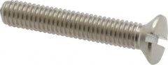 Value Collection - M6x1.00 Metric Coarse, 35mm OAL Slotted Drive Machine Screw - Oval Head, Grade 18-8 & A2 Stainless Steel, Uncoated, Without Washer - Benchmark Tooling