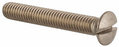 Value Collection - M6x1.00 Metric Coarse, 40mm OAL Slotted Drive Machine Screw - Oval Head, Grade 18-8 & A2 Stainless Steel, Uncoated, Without Washer - Benchmark Tooling