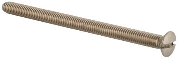 Value Collection - M6x1.00 Metric Coarse, 90mm OAL Slotted Drive Machine Screw - Oval Head, Grade 18-8 & A2 Stainless Steel, Uncoated, Without Washer - Benchmark Tooling