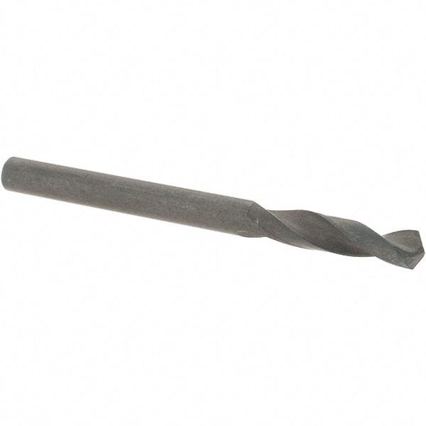 Guhring - 4.45mm 118° Spiral Flute High Speed Steel Screw Machine Drill Bit - Oxide Finish, Right Hand Cut, 24mm Flute Length, 58mm OAL, Standard Point, Straight Shank - Benchmark Tooling